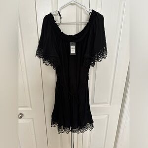 City Chic Black Mini Off the Shoulder Dress